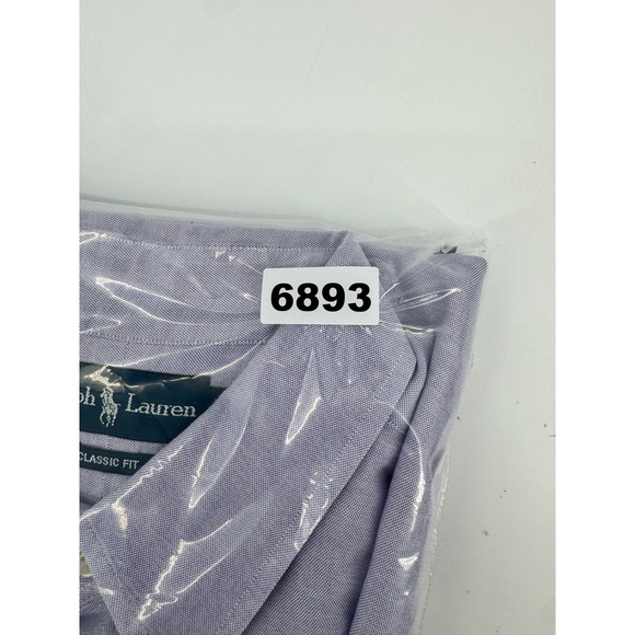 Ralph Lauren Classic Fit Oxford Shirt 18 Purple Button Down Pony Men  34 35 - Picture 10 of 10